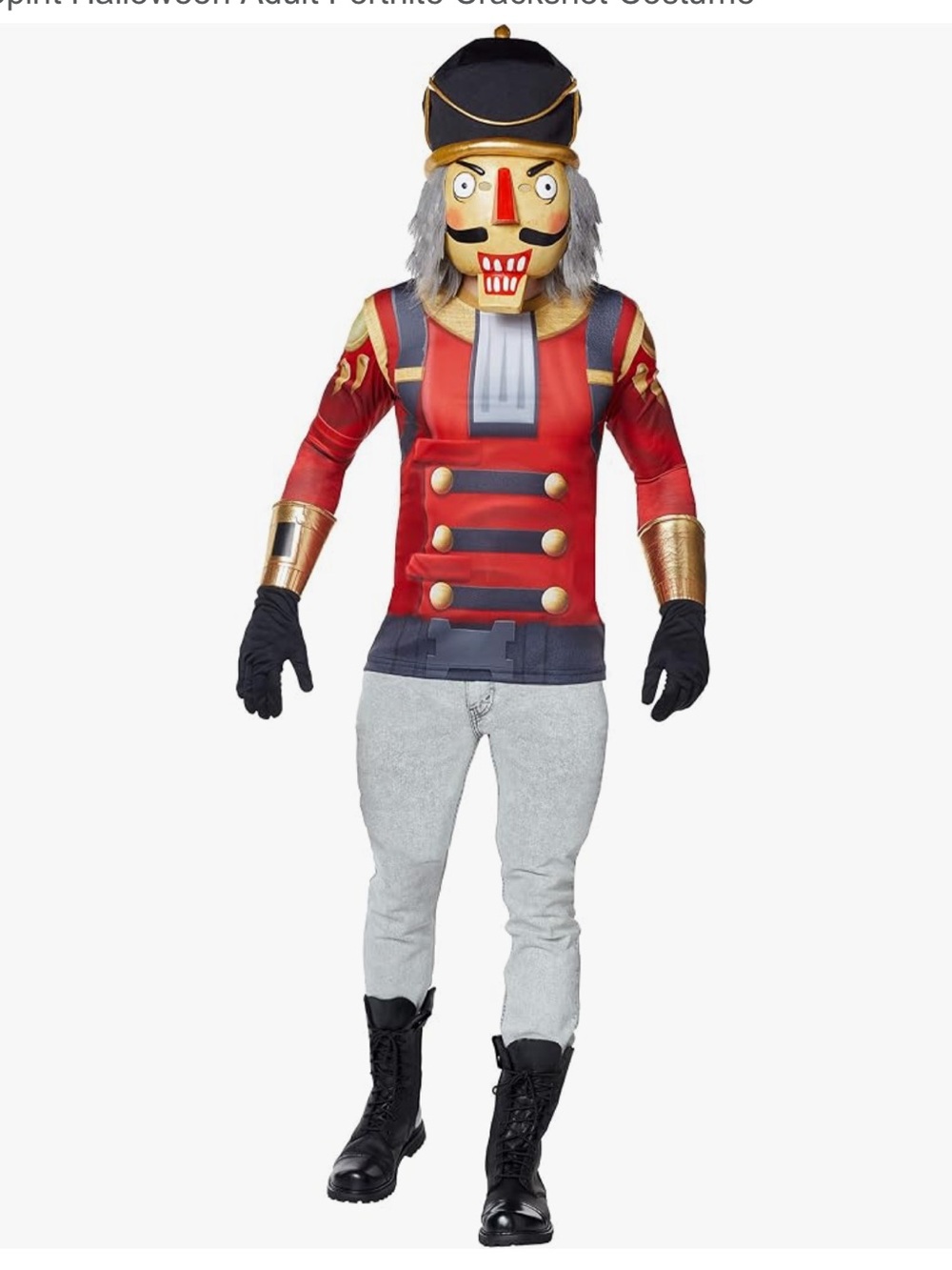 Spirit Halloween Fortnite Crackshot nutcracker adult costume size small 4pcs set